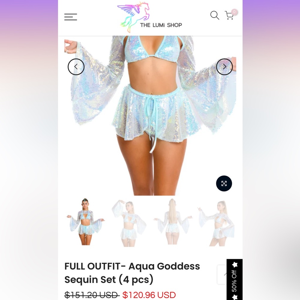 The Lumi Shop Aqua Goddess Sequin Set